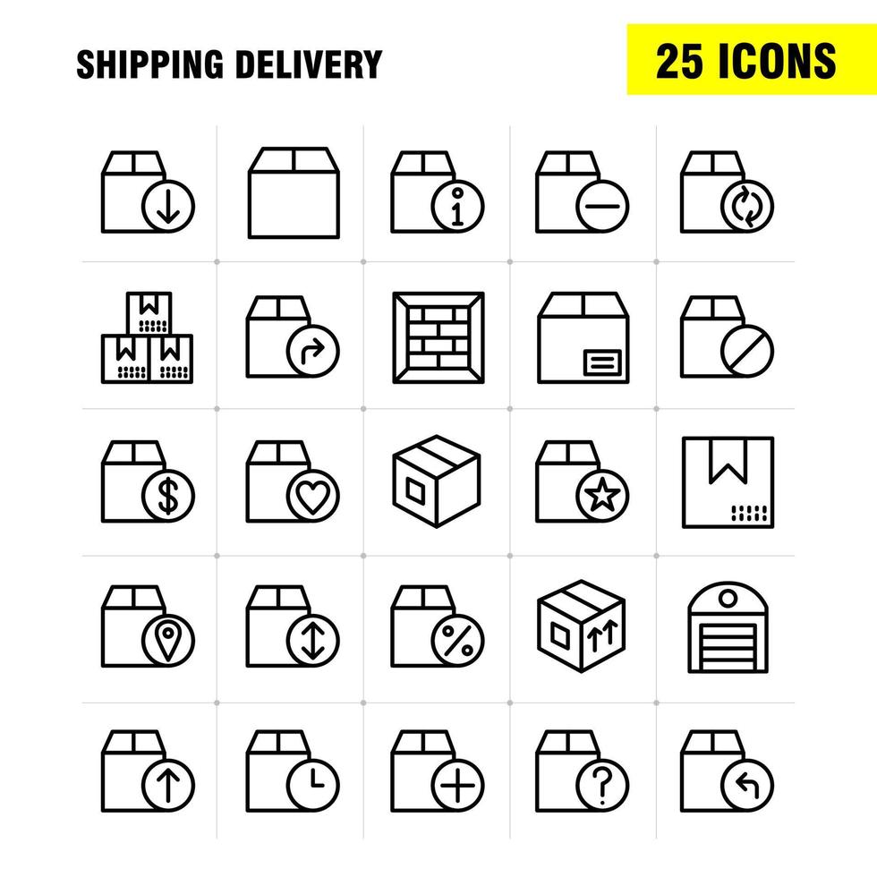 Shipping Delivery Line Icon Pack For Designers And Developers Icons Of Shipment Shipping Up Upload Box Delivery Package Packages Vector