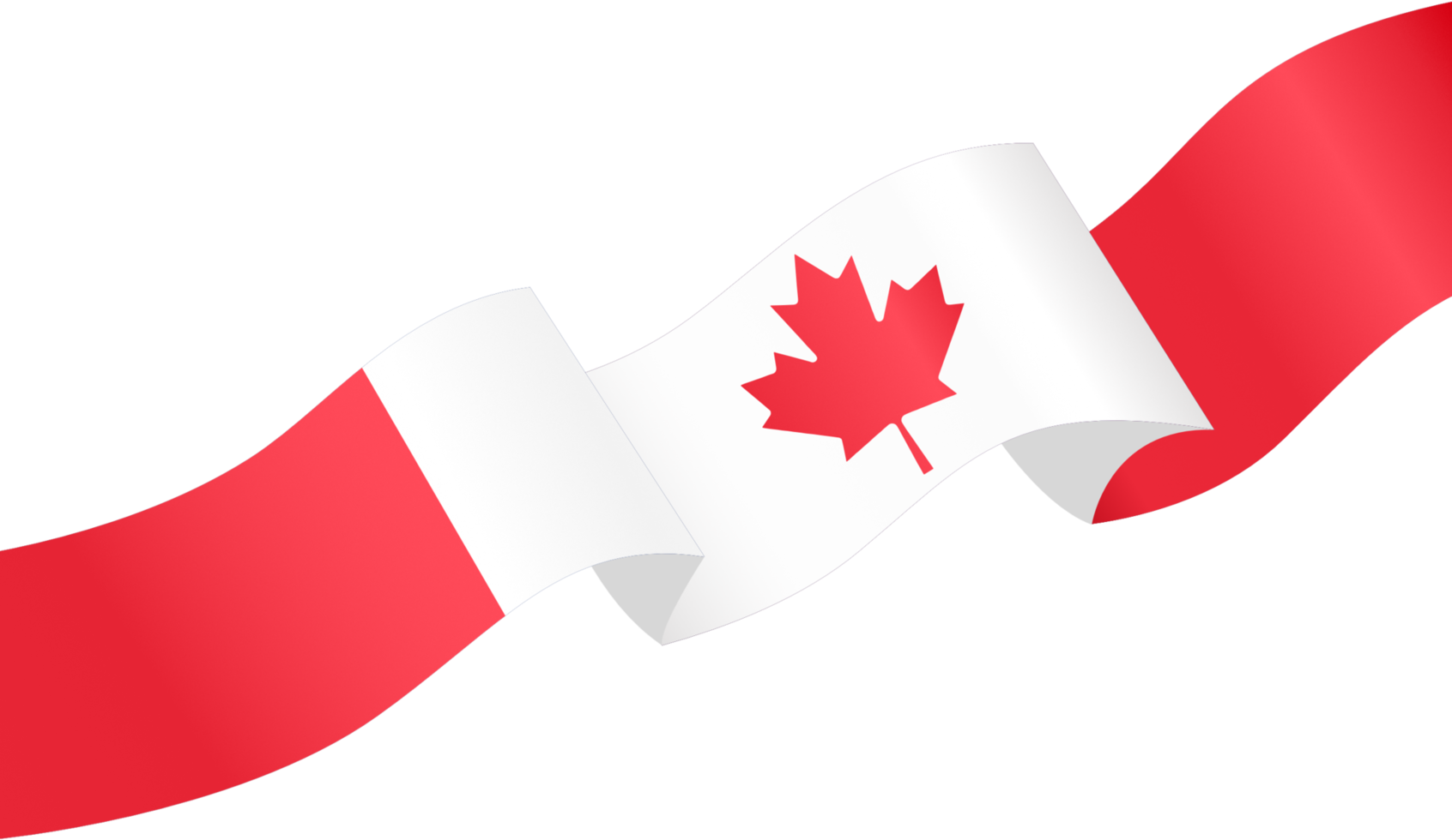 Canada flag wave isolated on png or transparent background