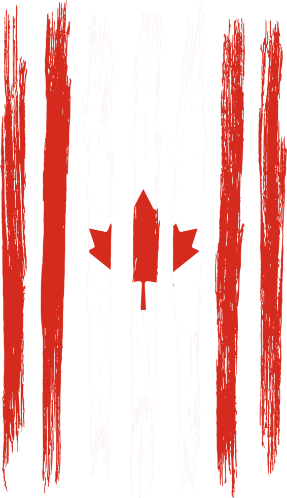 Canada  flag with brush paint textured isolated  on png or transparent background