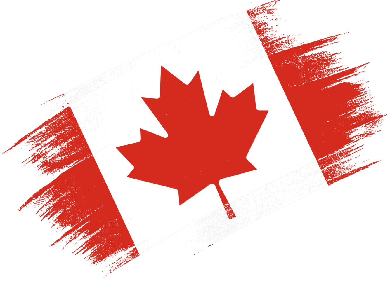 Canada  flag with brush paint textured isolated  on png or transparent background