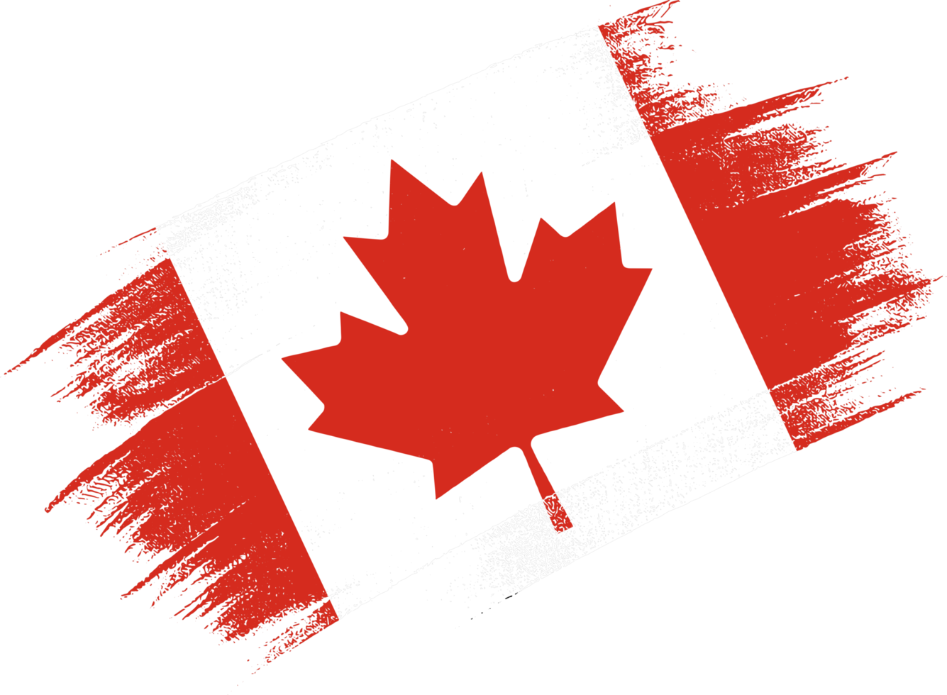 Canada flag with brush paint textured isolated on png or transparent