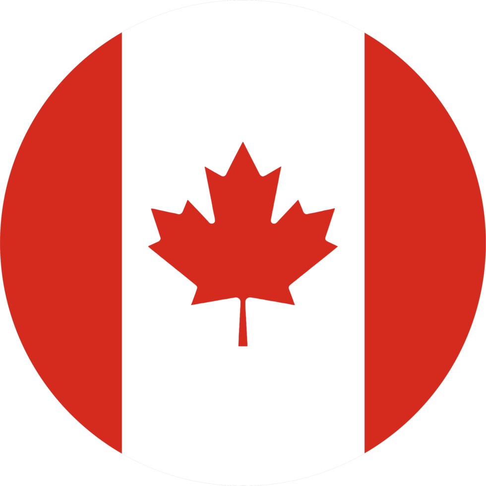 Canada flag button on white background png