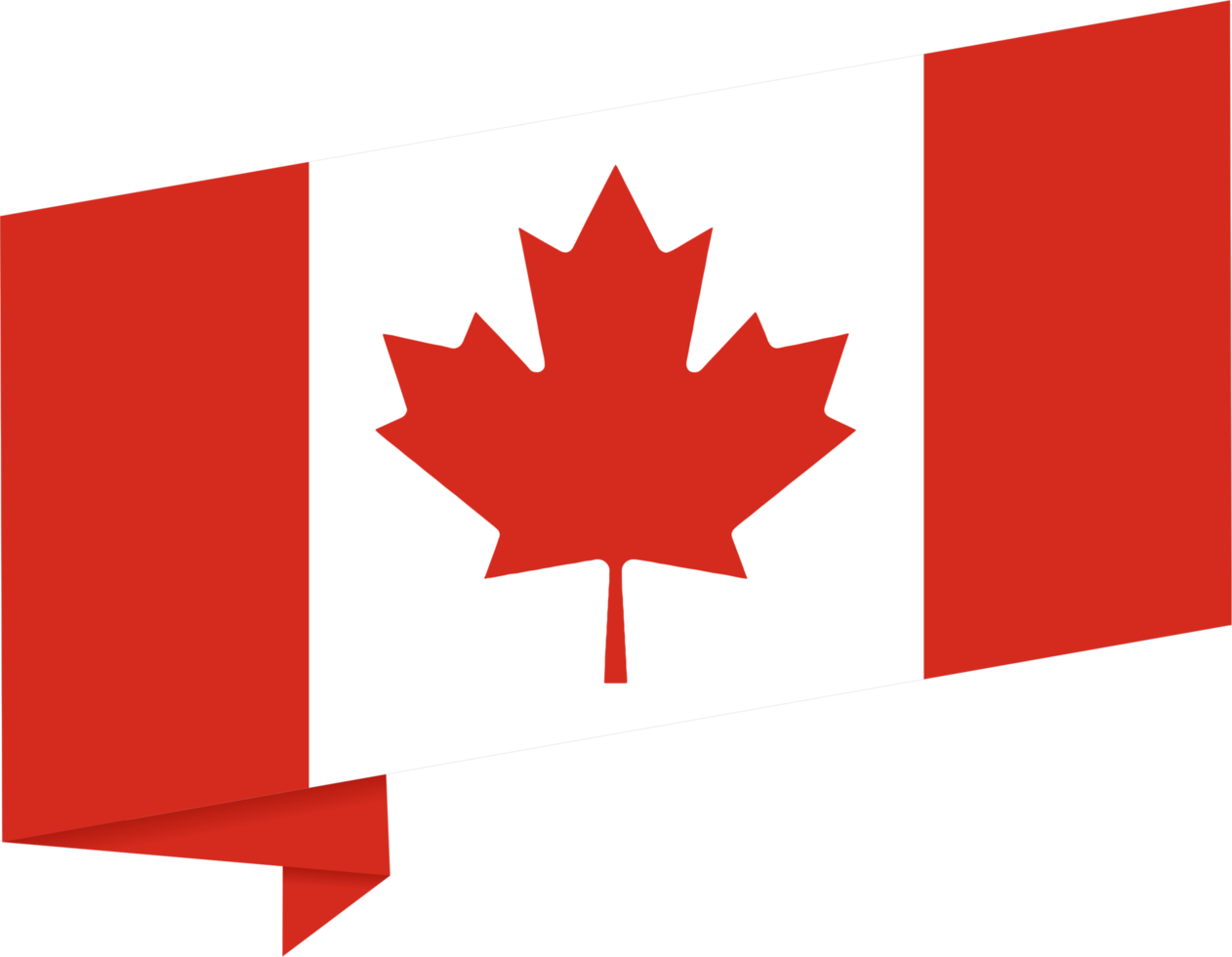 Canada flag wave isolated on png or transparent background