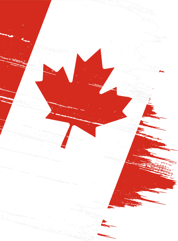 Canada  flag with brush paint textured isolated  on png or transparent background