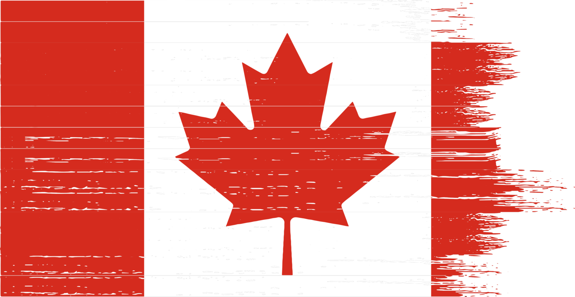 Canada  flag with brush paint textured isolated  on png or transparent background