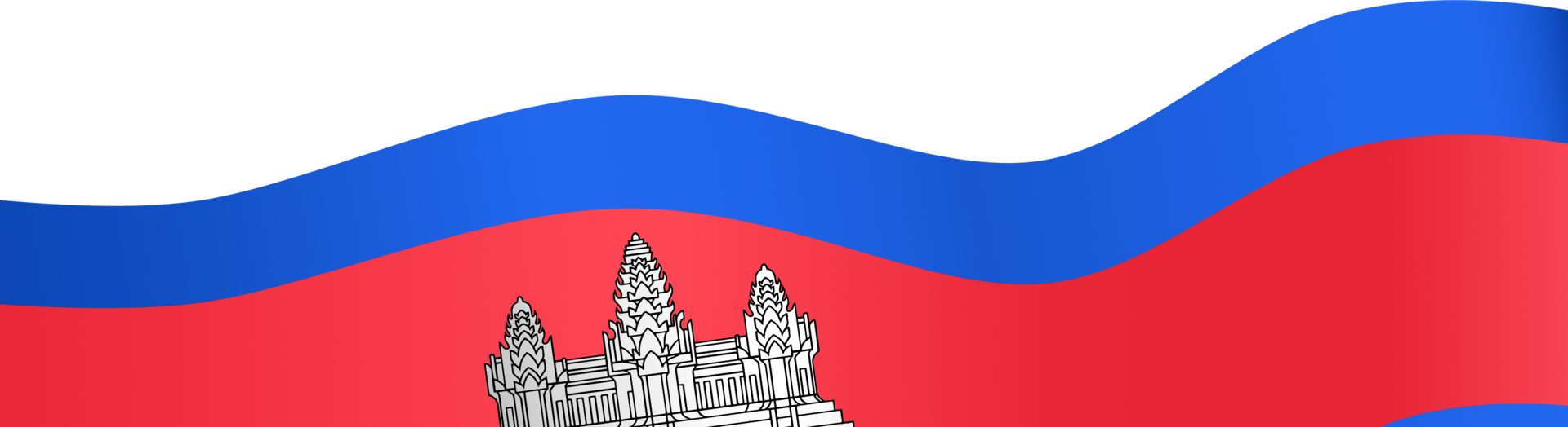 kambodscha-flaggenwelle lokalisiert auf png oder transparentem hintergrund