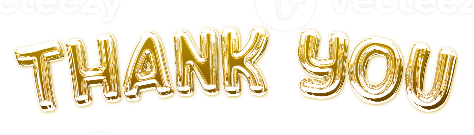 Thank you gold 3D text png