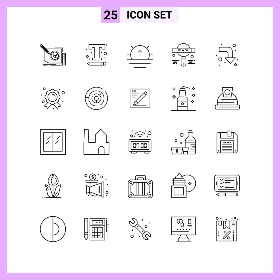 25 iconos en estilo de línea símbolos de contorno sobre fondo blanco signos vectoriales creativos para web móvil e imprimir fondo de vector de icono negro creativo