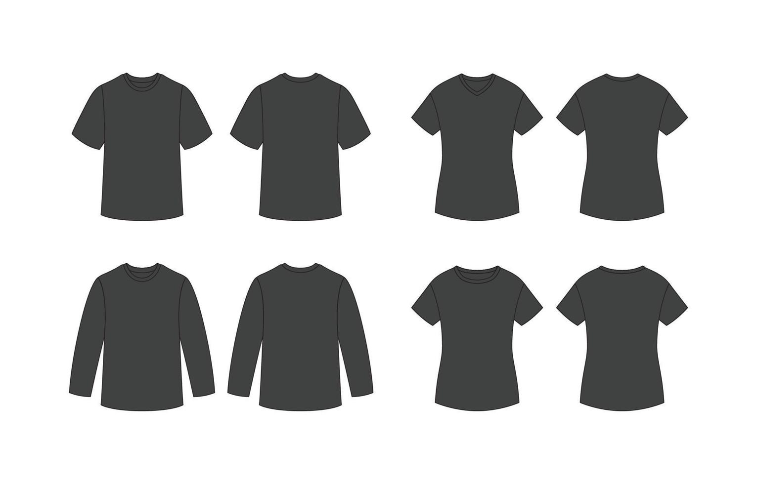 Outline T-Shirt Black Collection vector