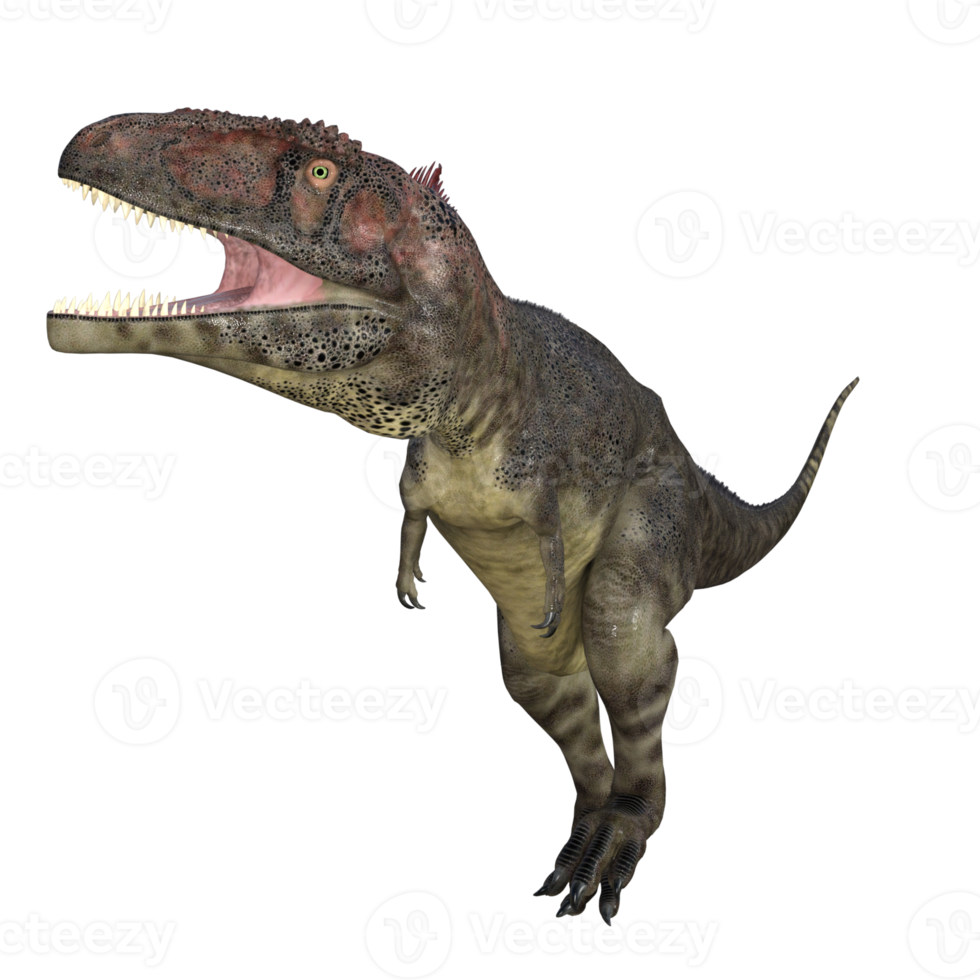 mapusauro dinosauro isolato 3d rendere png
