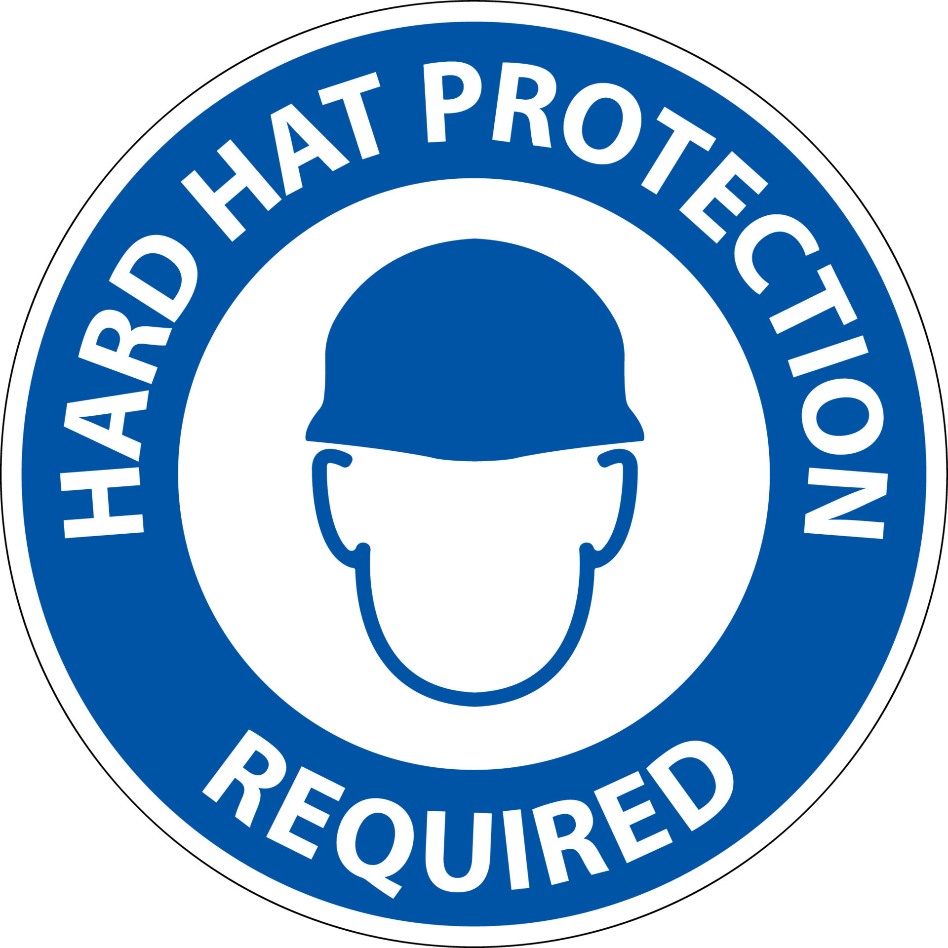 Hard Hat Protection Required Area Sign On White Background 19642746