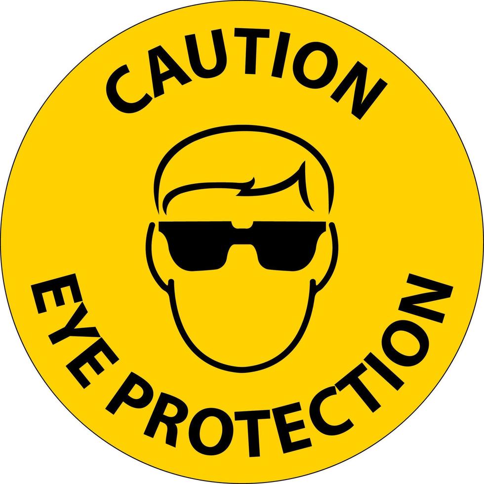 Caution Eye Protection Area Symbol Sign On White Background vector