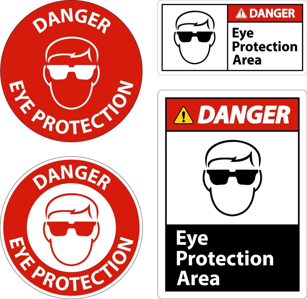 Danger Eye Protection Area Symbol Sign On White Background vector
