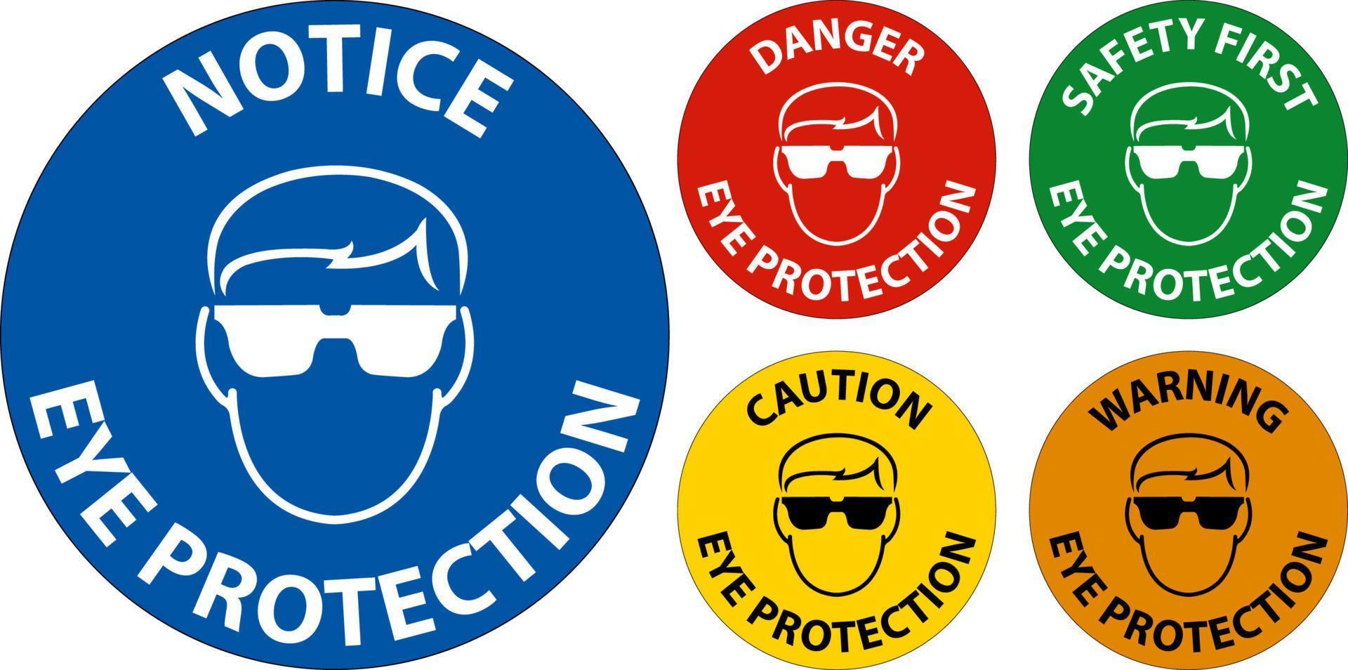 precaución ojo proteccion zona símbolo firmar en blanco antecedentes vector