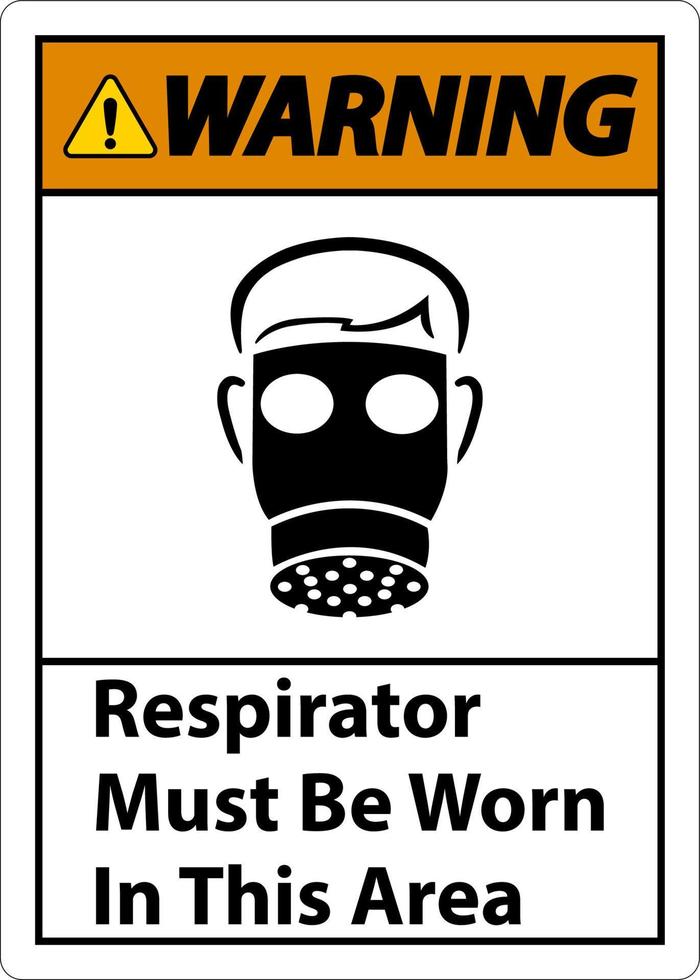 Warning Respirators Must Be Worn In This Area Signs vector