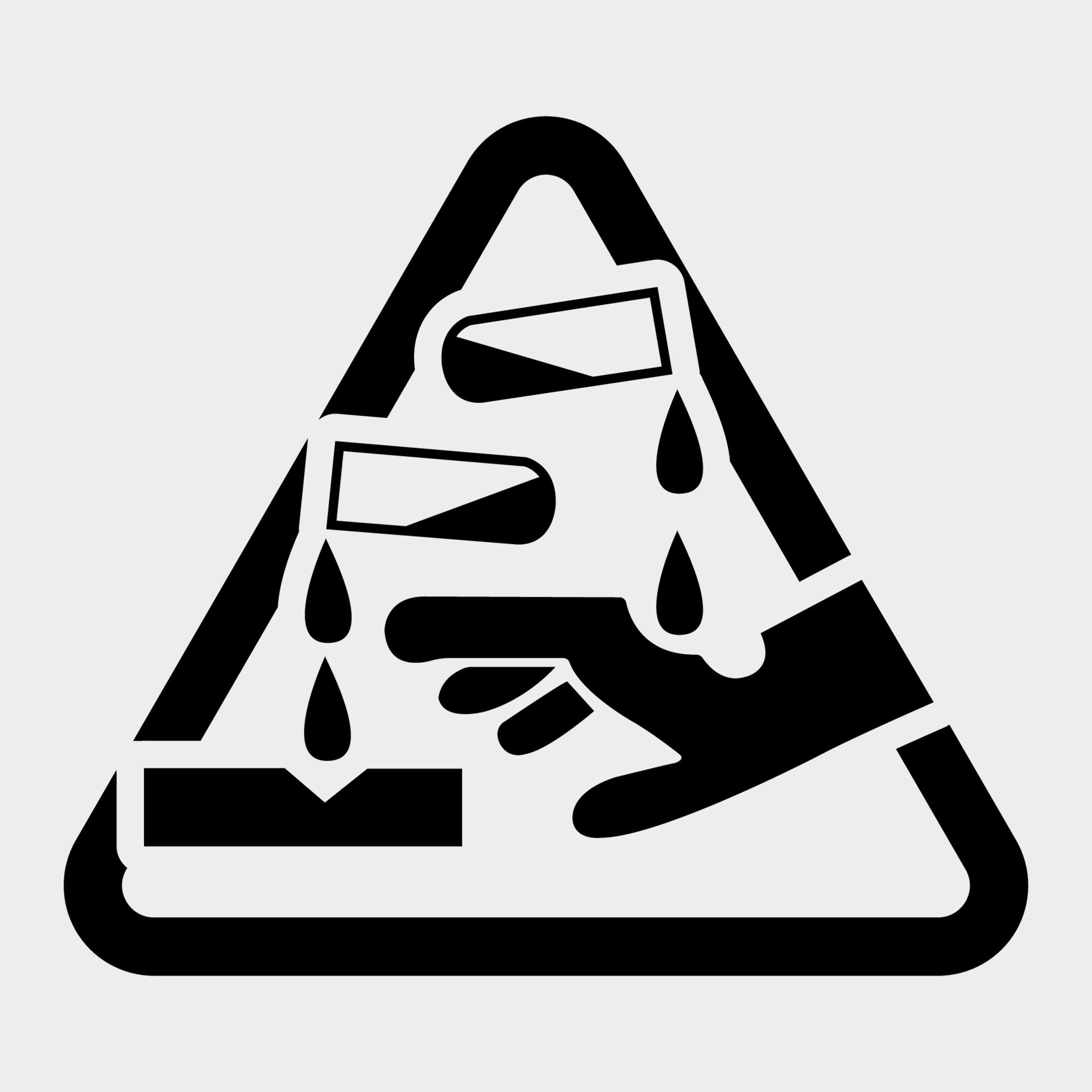 Cuidado con el símbolo de la sustancia corrosiva aislar sobre fondo