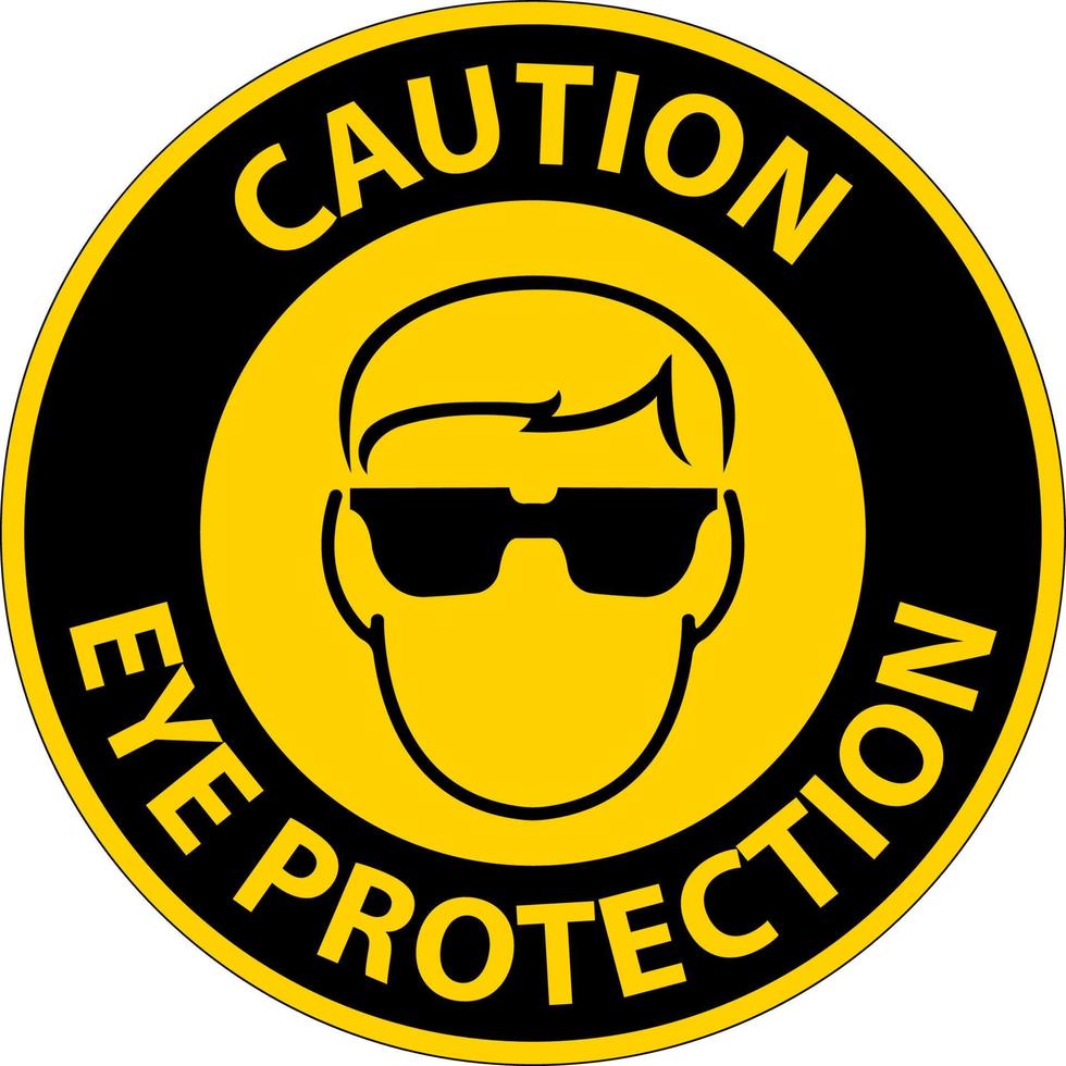 Caution Eye Protection Area Symbol Sign On White Background vector