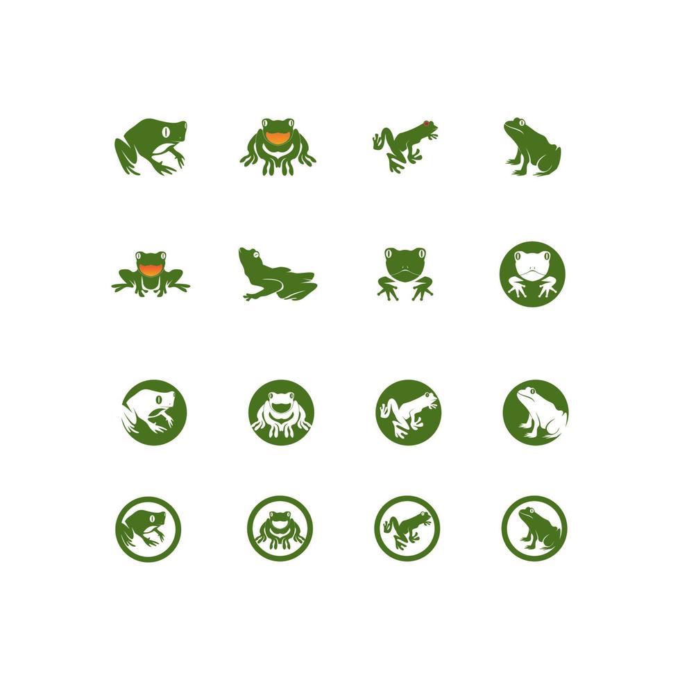 Green frog icon and symbol vector illustration