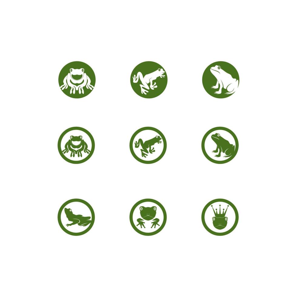 Green frog icon and symbol vector illustration