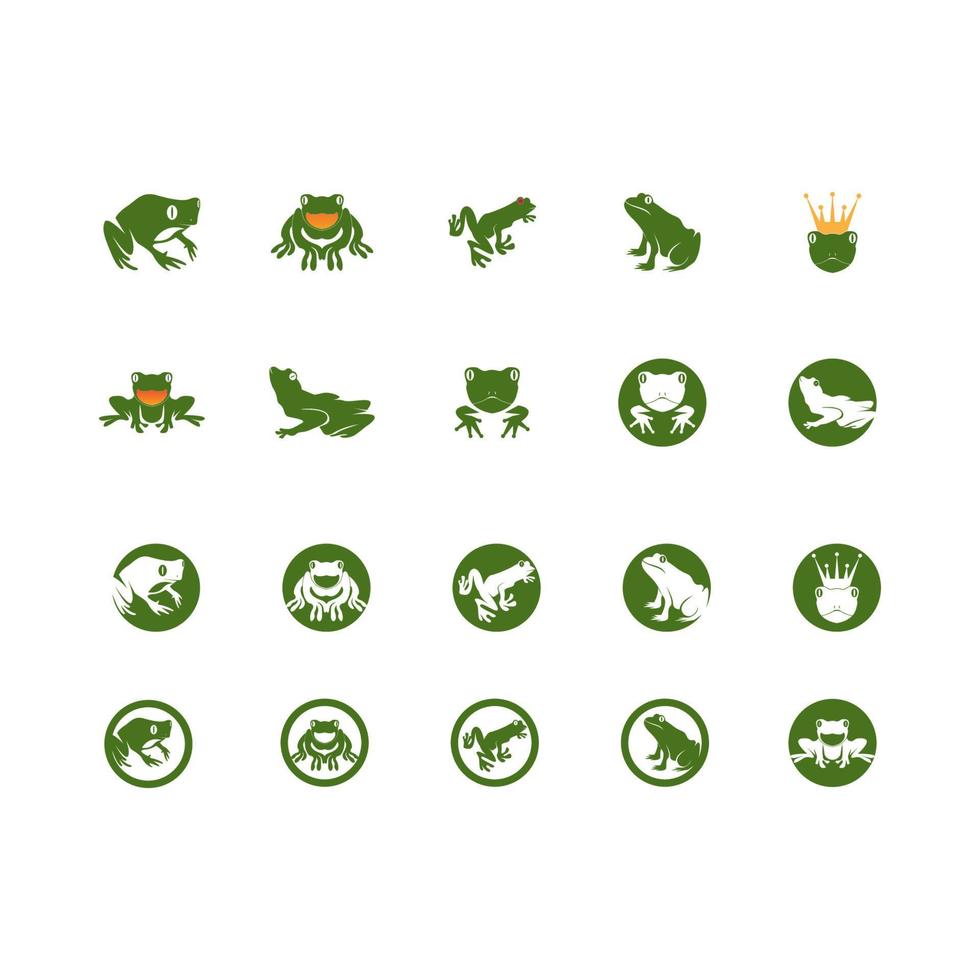 Green frog icon and symbol vector illustration