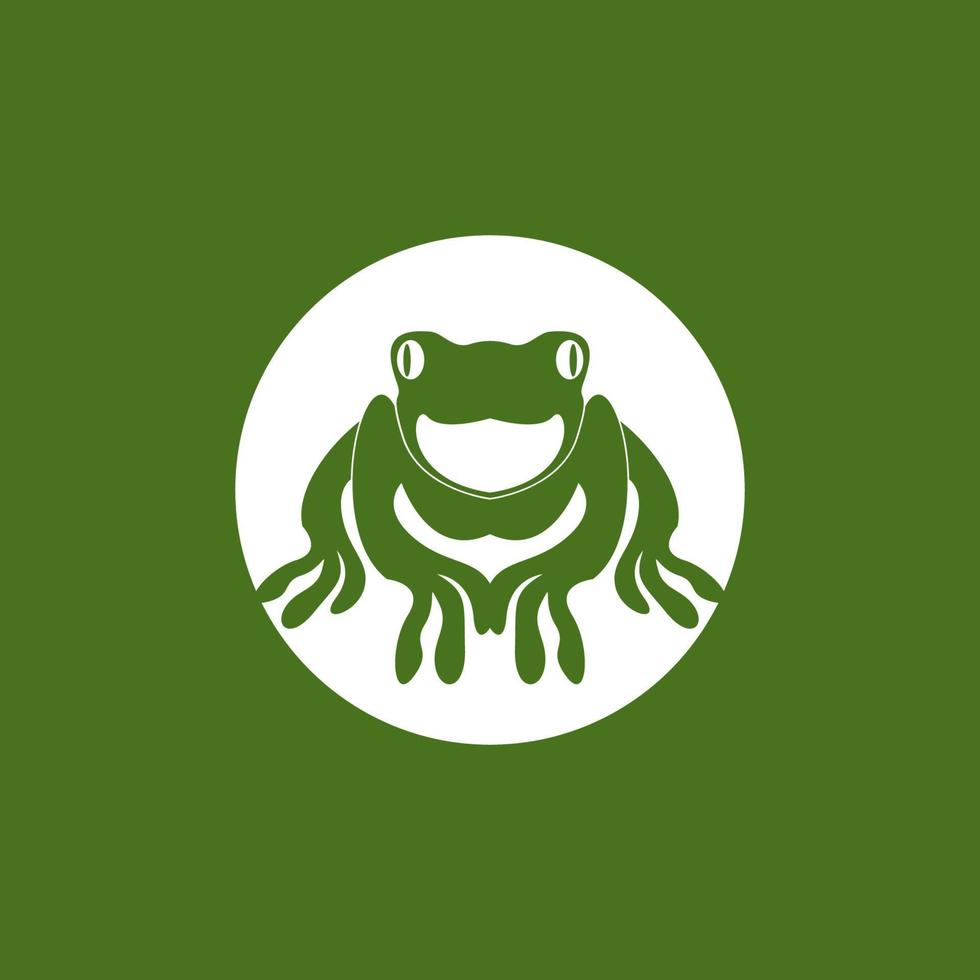 Green frog icon and symbol vector illustration