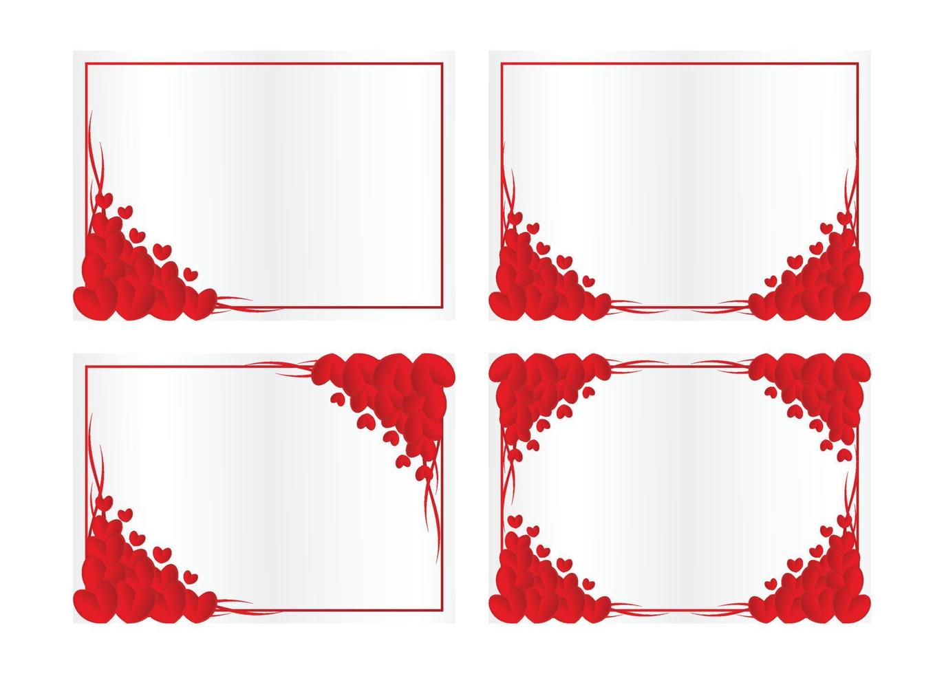 Border vector template, heart icon symbol for Valentine greeting card or wedding invitation.