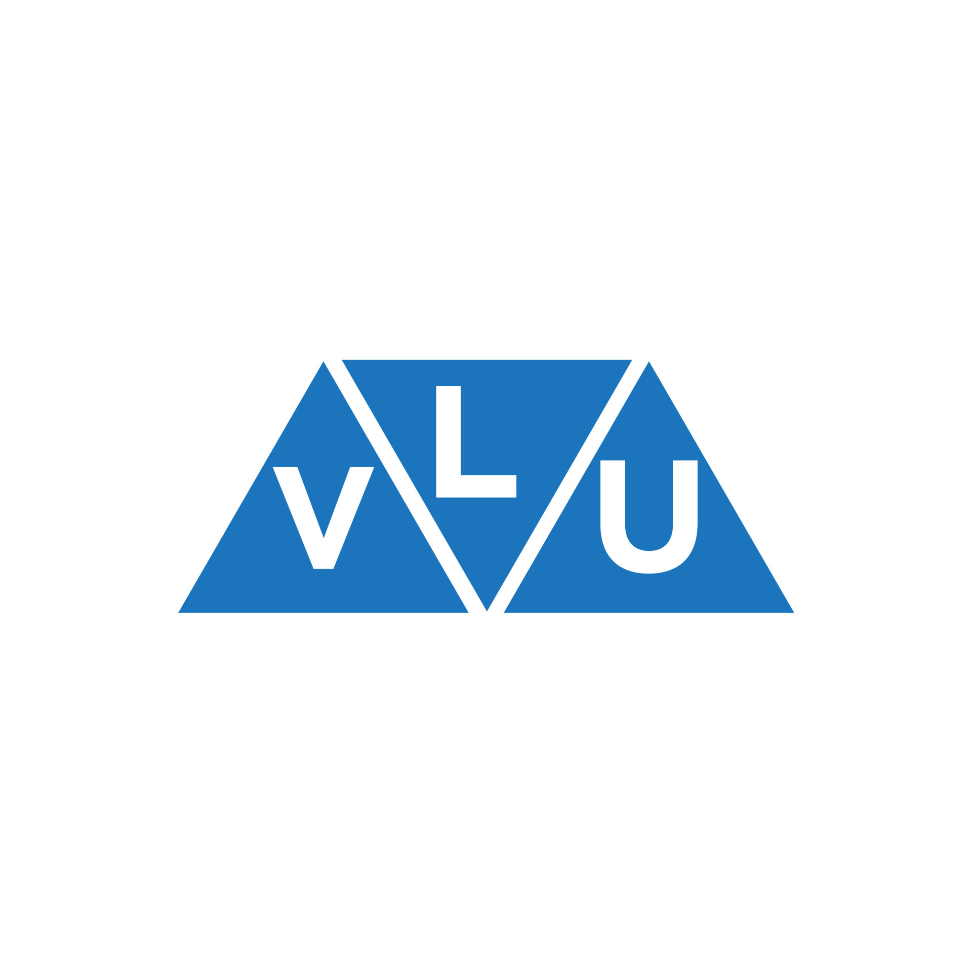 LVU abstract initial logo design on white background. LVU creative