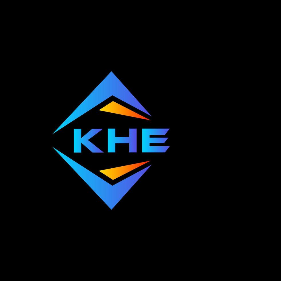 KHE abstract technology logo design on Black background. KHE creative initials letter logo concept. vector