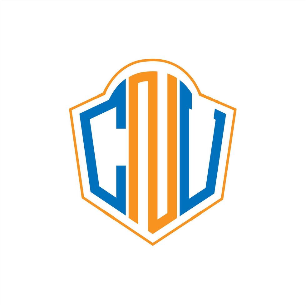 CNU abstract monogram shield logo design on white background. CNU creative initials letter logo. vector