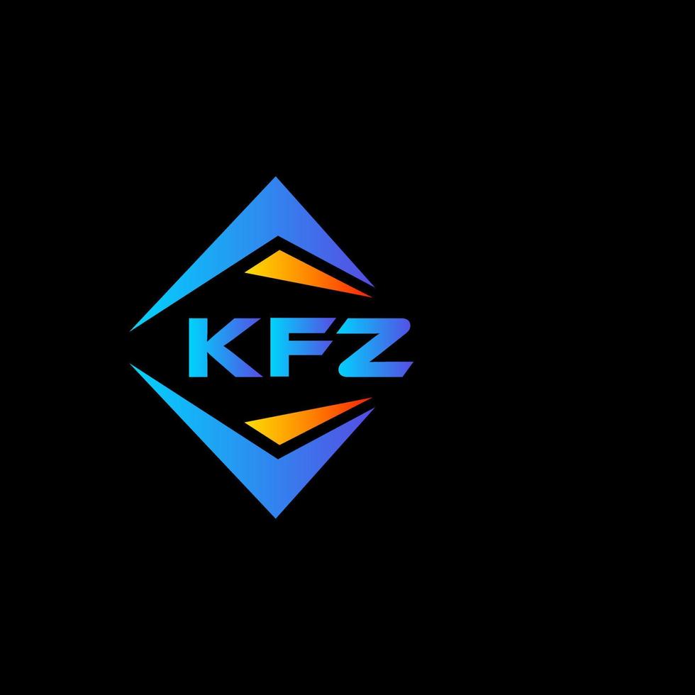 KFZ abstract technology logo design on Black background. KFZ creative initials letter logo concept. vector