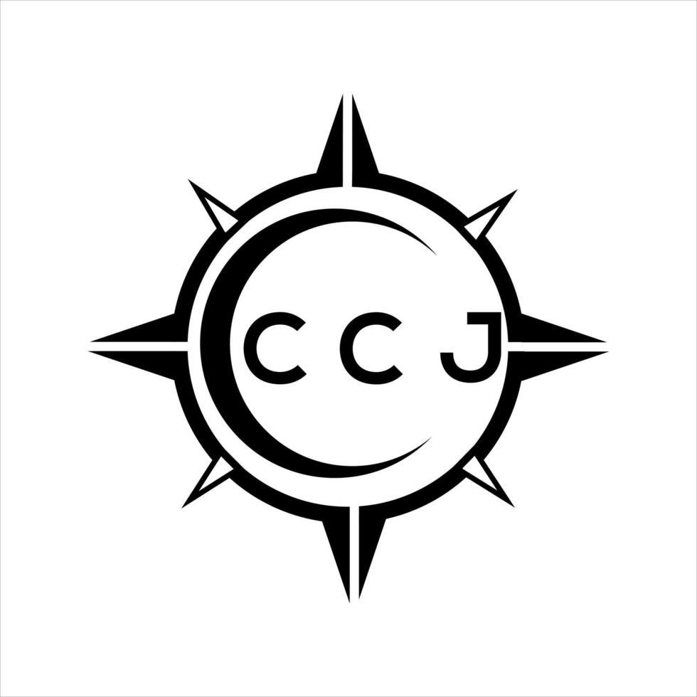 CCJ resumen tecnología circulo ajuste logo diseño en blanco antecedentes. CCJ creativo iniciales letra logo. vector