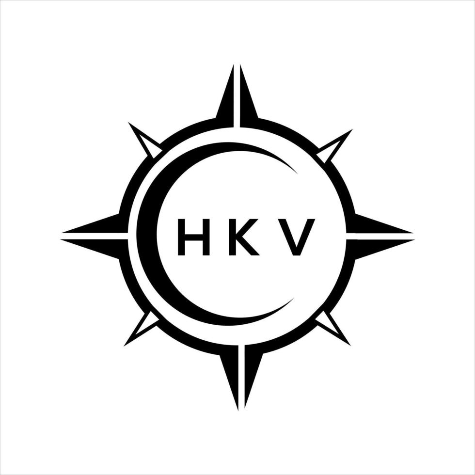 hkv resumen tecnología circulo ajuste logo diseño en blanco antecedentes. hkv creativo iniciales letra logo. vector