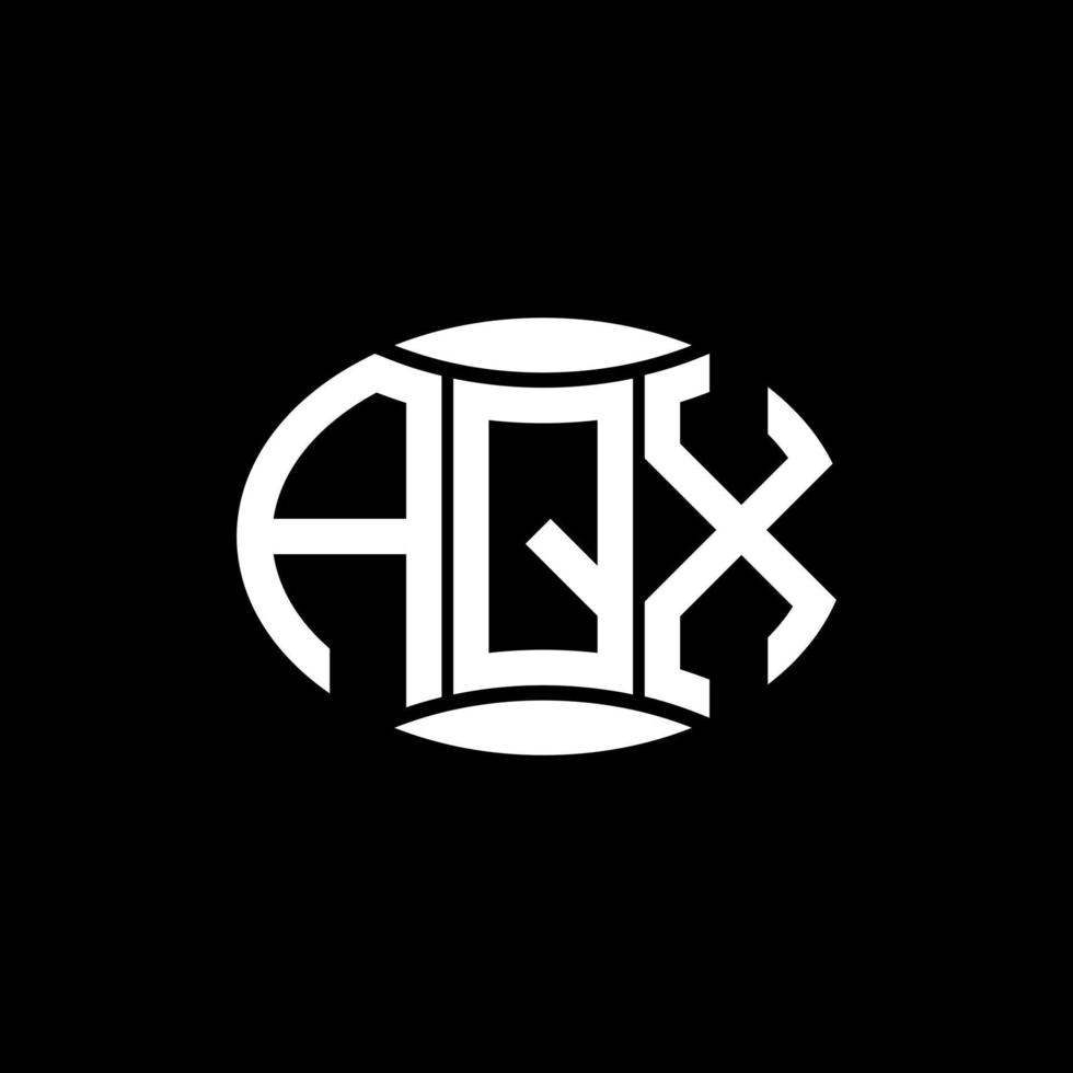 AQX abstract monogram circle logo design on black background. AQX Unique creative initials letter logo. vector