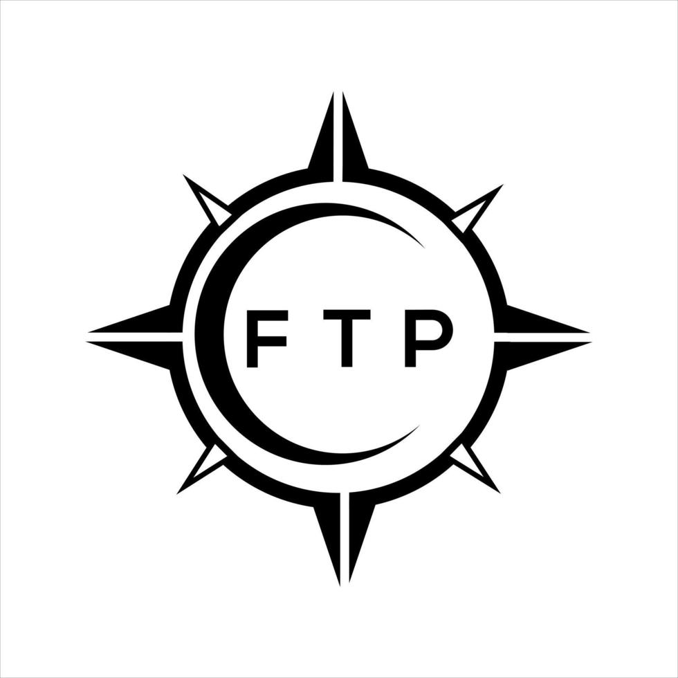 ftp resumen tecnología circulo ajuste logo diseño en blanco antecedentes. ftp creativo iniciales letra logo. vector