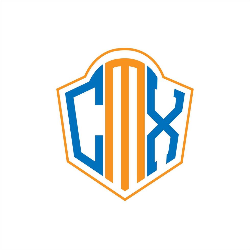 CMX abstract monogram shield logo design on white background. CMX creative initials letter logo. vector