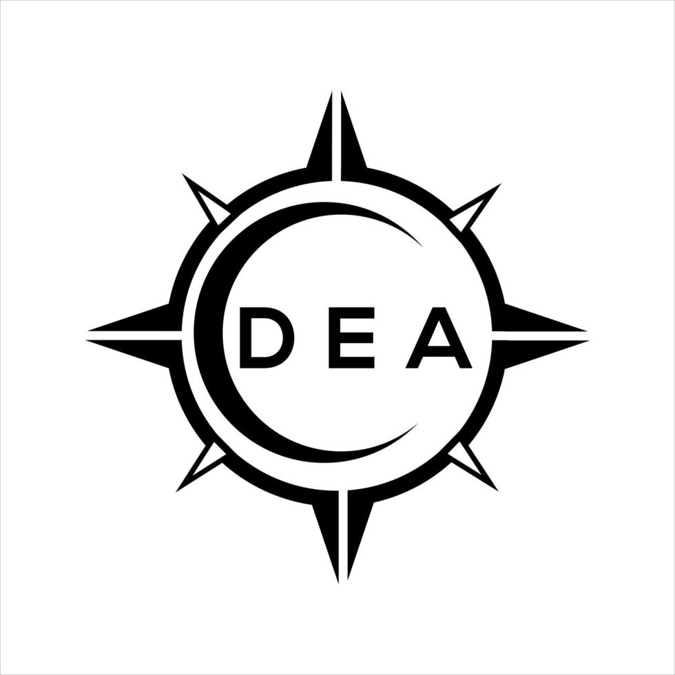 DEA resumen tecnología circulo ajuste logo diseño en blanco antecedentes. DEA creativo iniciales letra logo. vector