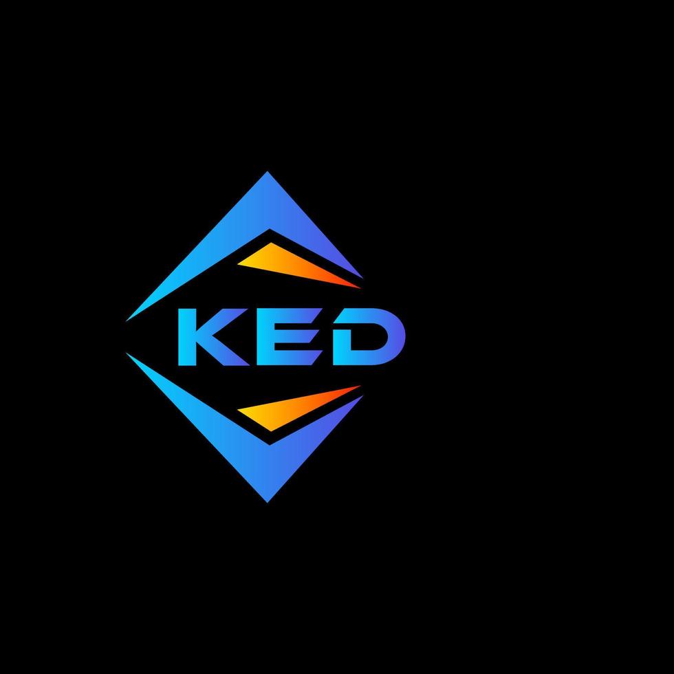 KED abstract technology logo design on Black background. KED creative initials letter logo concept. vector