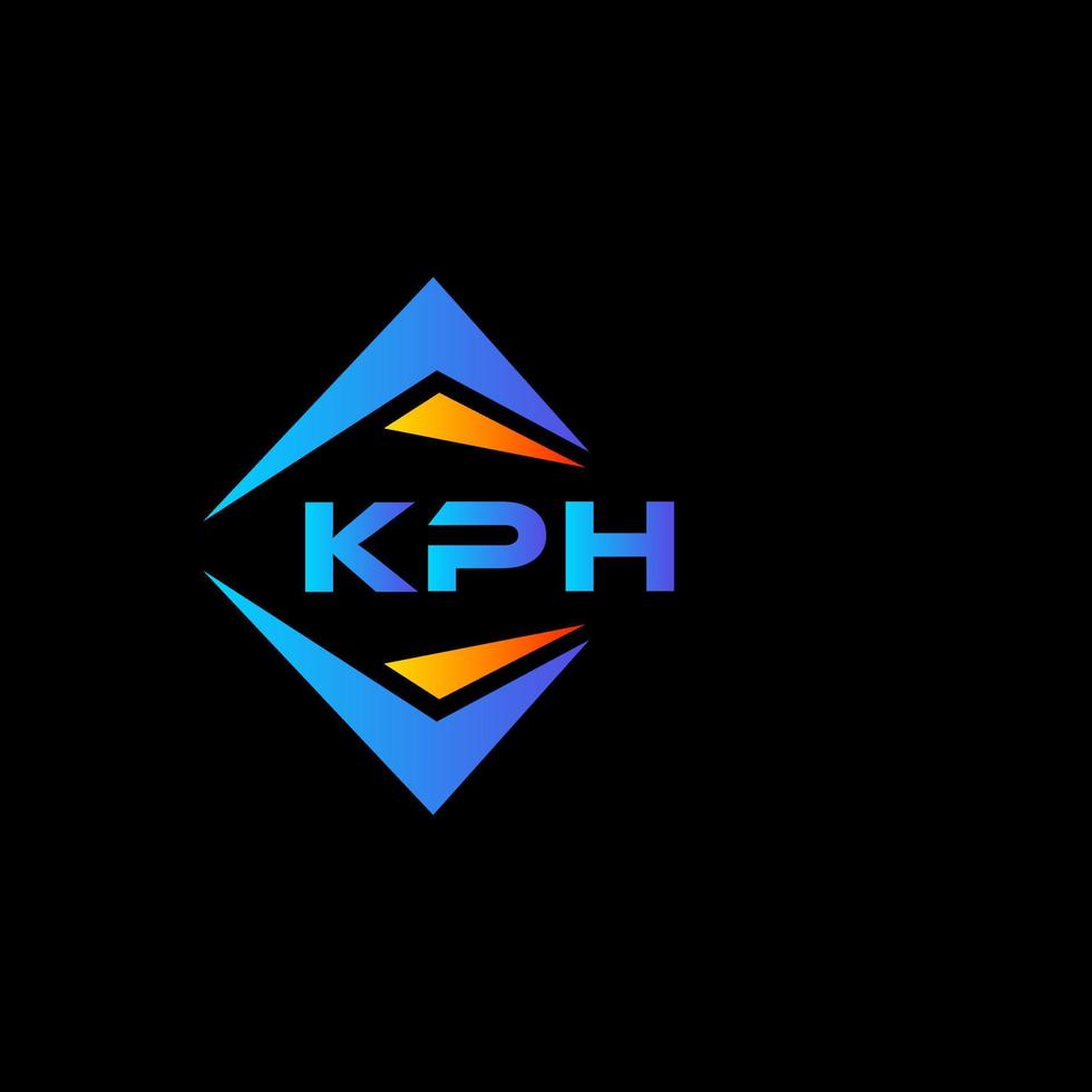 KPH abstract technology logo design on Black background. KPH creative