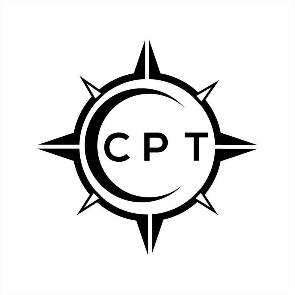 CPT abstract technology circle setting logo design on white background