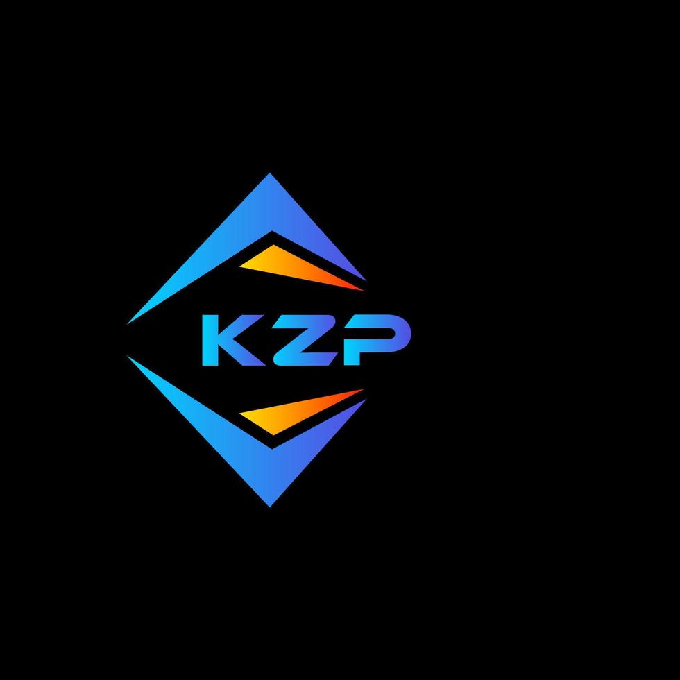 KZP abstract technology logo design on Black background. KZP creative initials letter logo concept. vector