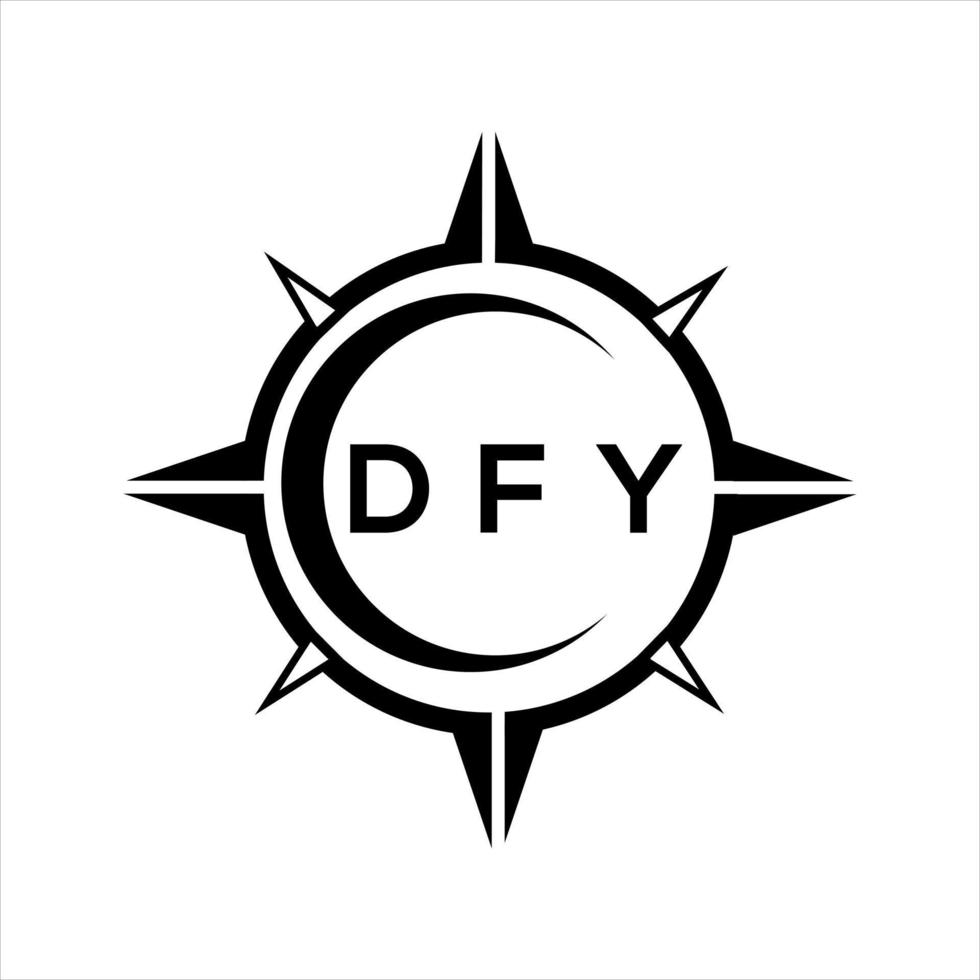 dfy resumen tecnología circulo ajuste logo diseño en blanco antecedentes. dfy creativo iniciales letra logo. vector