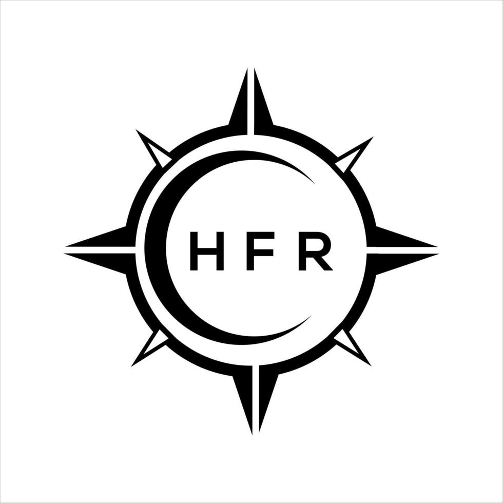 hfr resumen tecnología circulo ajuste logo diseño en blanco antecedentes. hfr creativo iniciales letra logo. vector