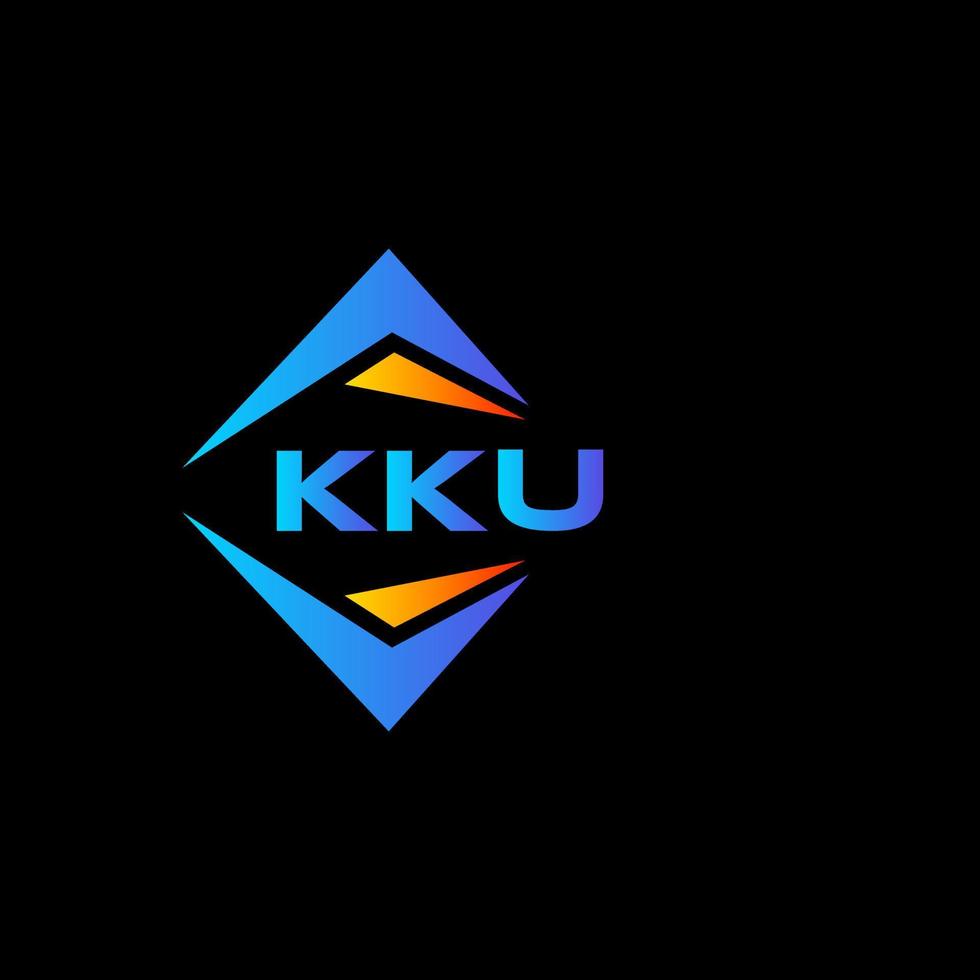KKU abstract technology logo design on Black background. KKU creative