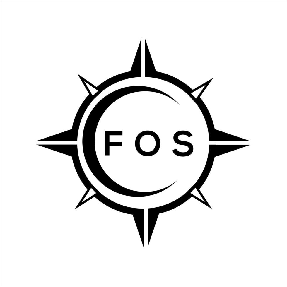 Fos resumen tecnología circulo ajuste logo diseño en blanco antecedentes. Fos creativo iniciales letra logo. vector