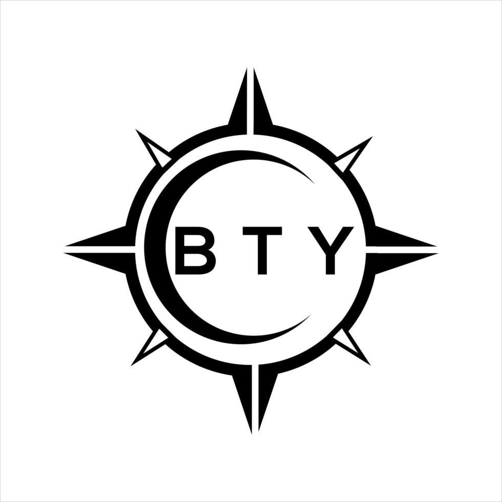 bty resumen tecnología circulo ajuste logo diseño en blanco antecedentes. bty creativo iniciales letra logo. vector