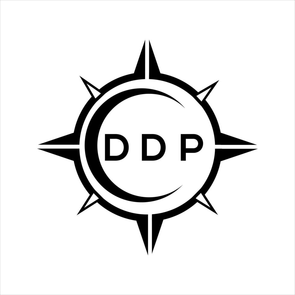 ddp resumen tecnología circulo ajuste logo diseño en blanco antecedentes. ddp creativo iniciales letra logo. vector
