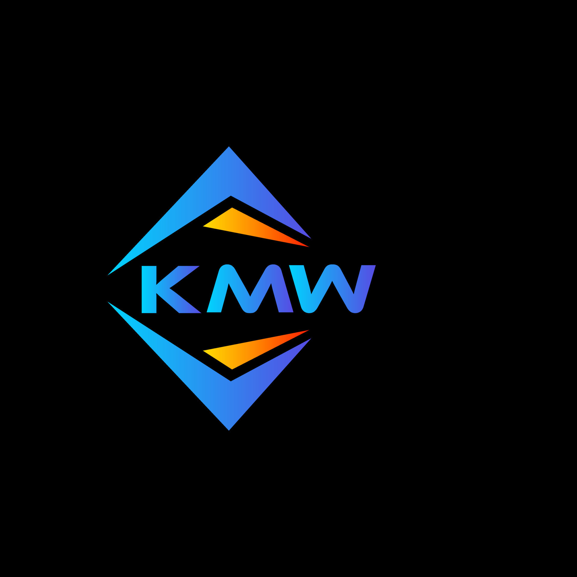 kmw resumen tecnología logo diseño en negro antecedentes. kmw creativo