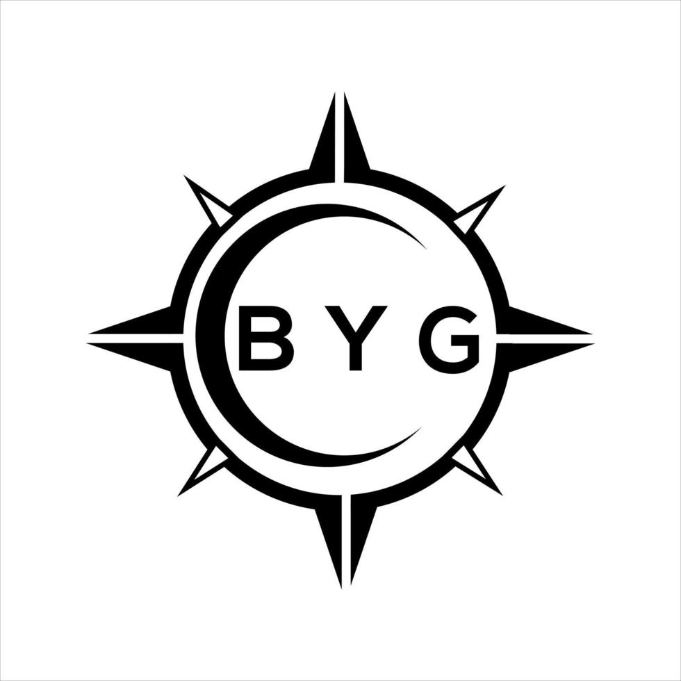 BYG abstract technology circle setting logo design on white background. BYG creative initials letter logo. vector