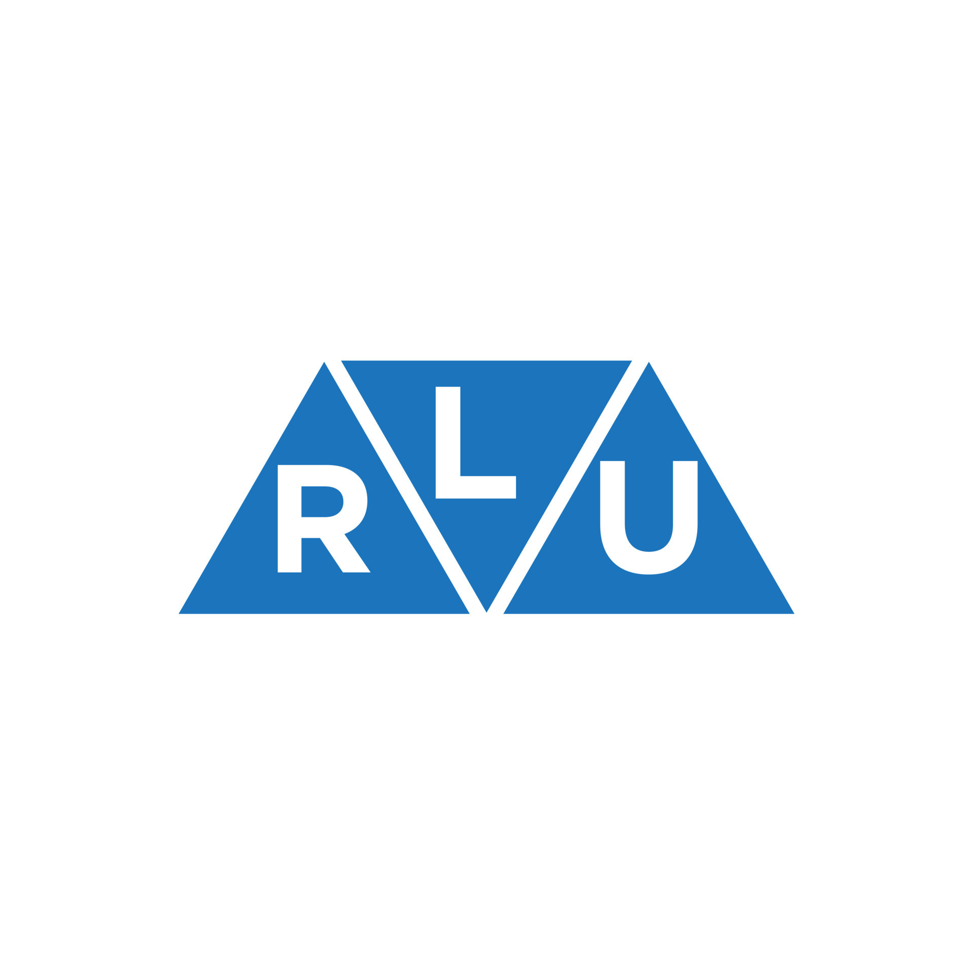 LRU abstract initial logo design on white background. LRU creative