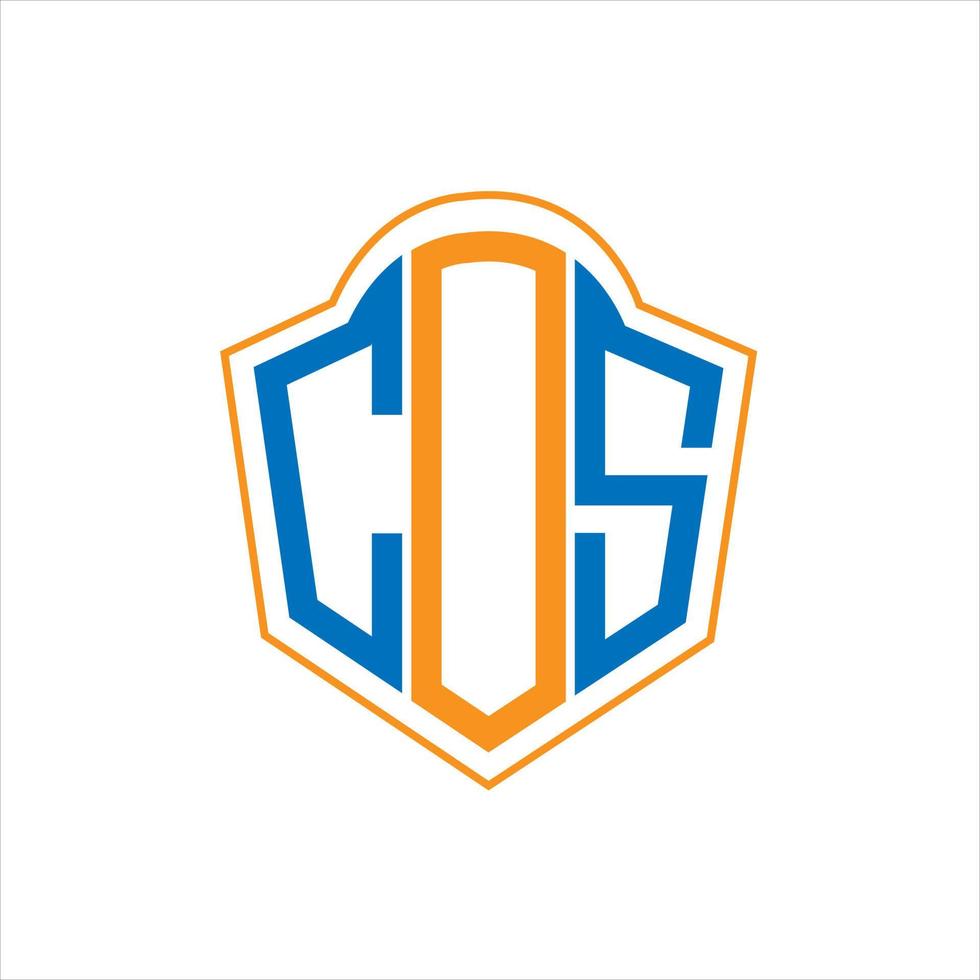 COS abstract monogram shield logo design on white background. COS creative initials letter logo. vector